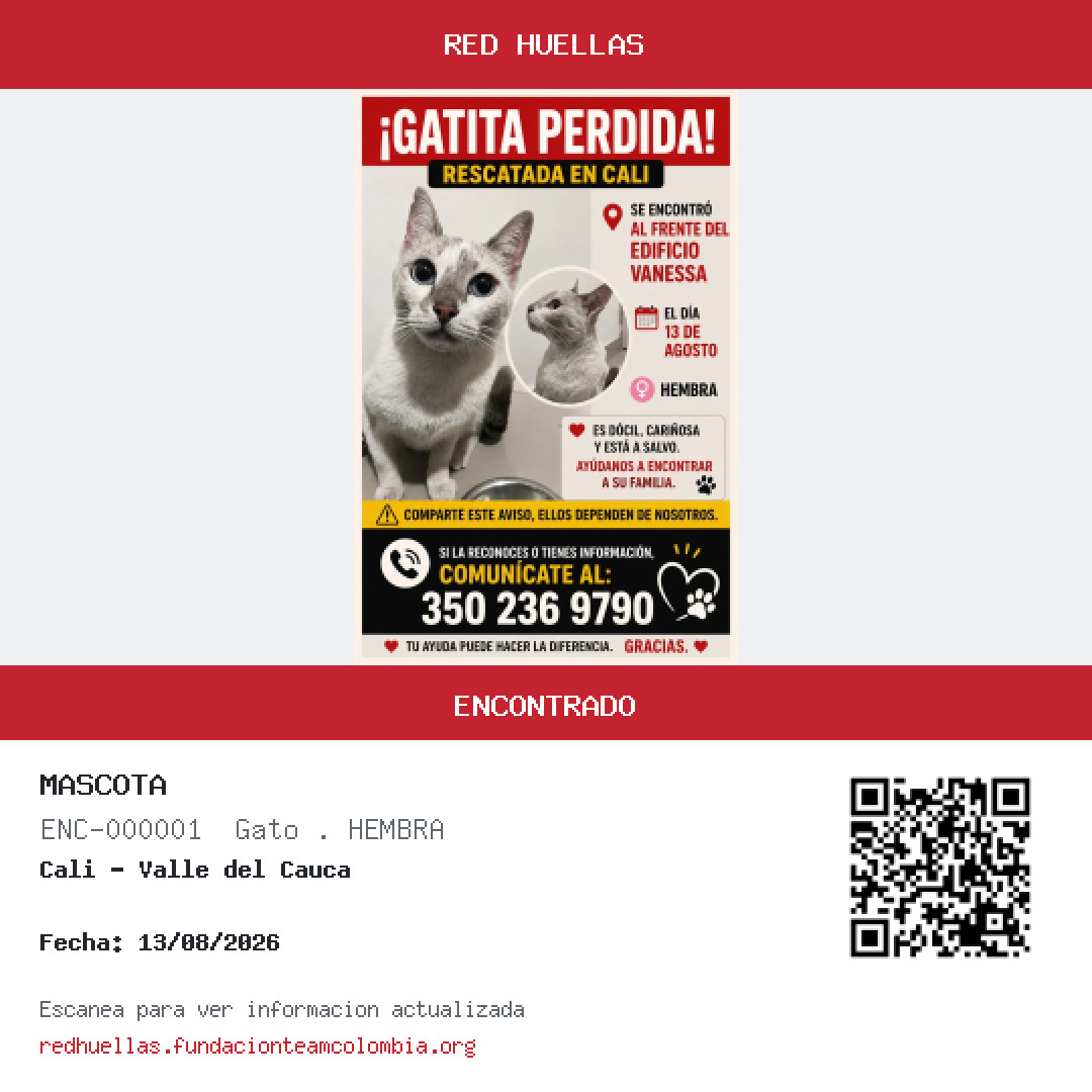 Tarjeta para compartir de Mascota ENC-000001